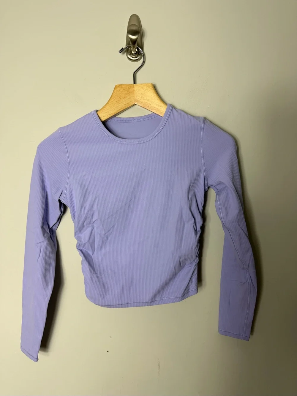 Lululemon All it Takes Ribbed Nulu Long Sleeve Lilac Purple Top Tee *29